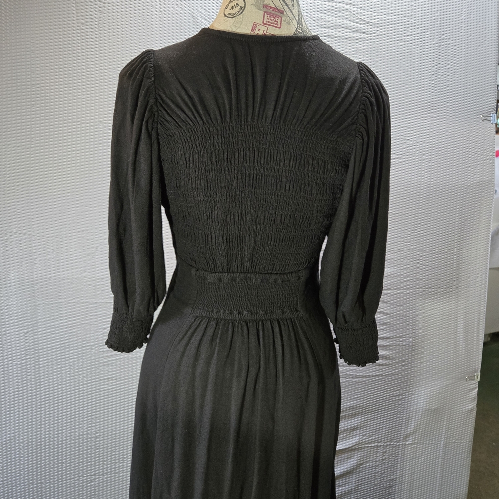 Free People Black Cut Out Smocked Back Maxi Dress - Picture 8 of 16